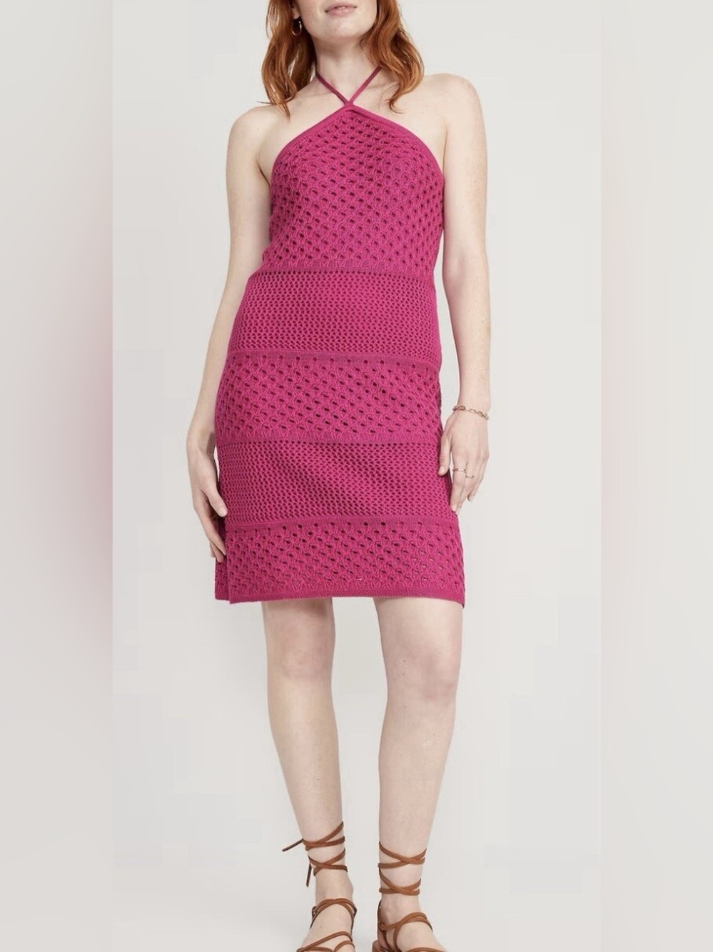 Old Navy Women's Fuchsia Crochet Knit Skirt